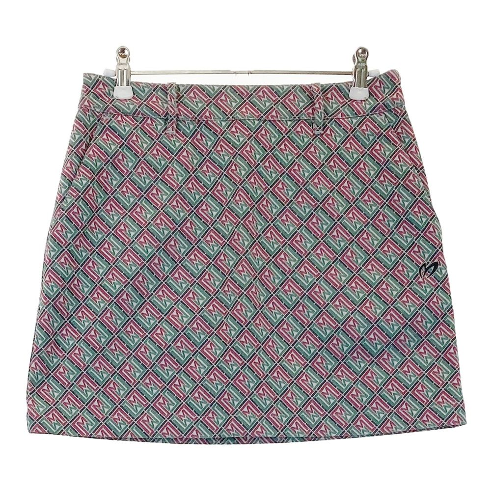 サイズ 0 MASTER BUNNY EDITION マスターバニーエディション モデル スカート 総柄 グリーン系 ゴルフウェア レディース ストスト