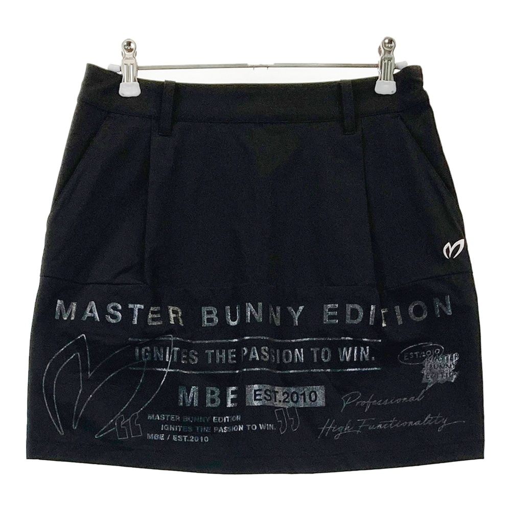 サイズ 0 MASTER BUNNY EDITION マスターバニーエディション モデル ストレッチスカート ロゴ 総柄 ブラック系 240101542314 ゴルフウェア レディース ストスト