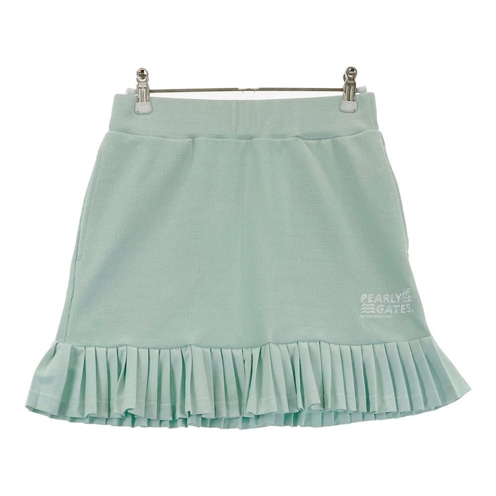 サイズ 0 PEARLY GATES パーリーゲイツ モデル 裾プリーツ ストレッチスカート グリーン系 240101547578 ゴルフウェア レディース ストスト