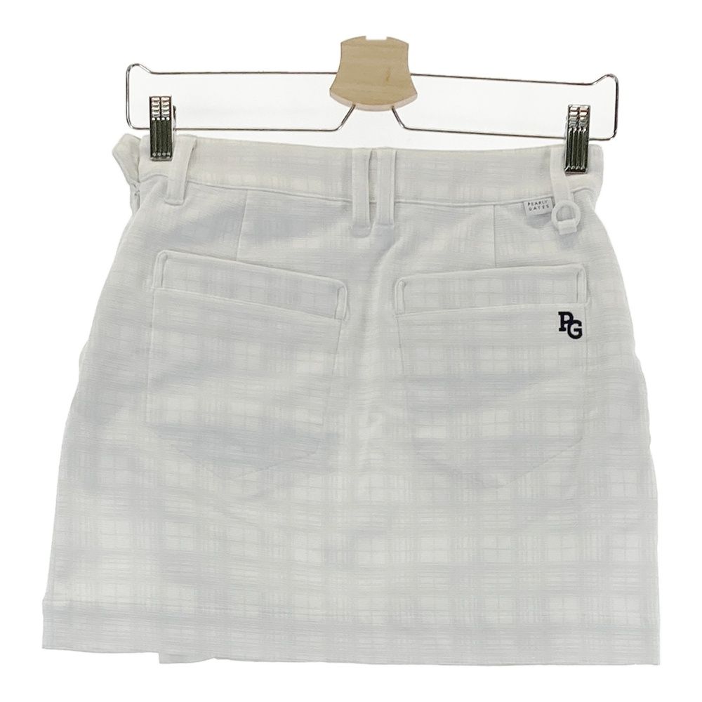 サイズ 0 PEARLY GATES パーリーゲイツ ラップ風フリルスカート チェック柄 ホワイト系 ゴルフウェア レディース ストスト