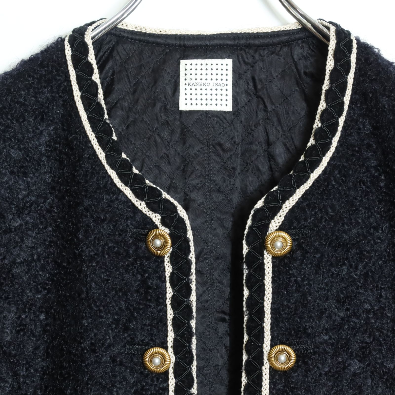 KANEKO ISAO　　ノーカラージャケット　　ウール　　　　 金ボタン KANEKO ISAO ノーカラージャケット ウール 金ボタン カネコイサオ