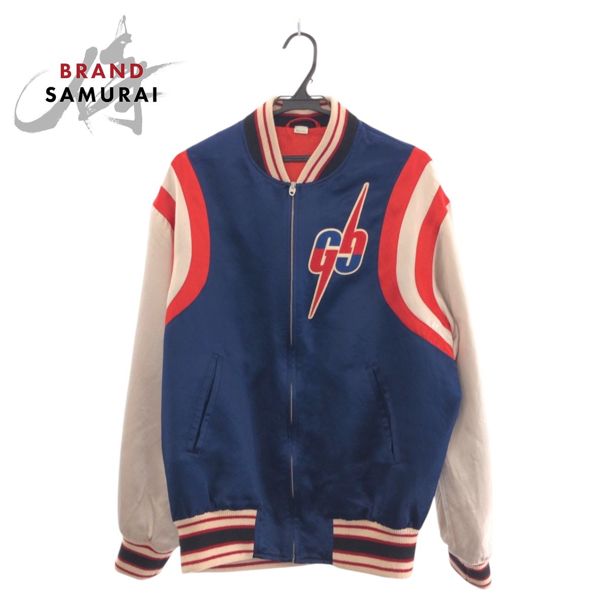 GUCCI グッチ GG サイズ44 ネイビー ホワイト レッド アセテート レーヨン ポリエステル 575315 ZABZR スタジャン 505969