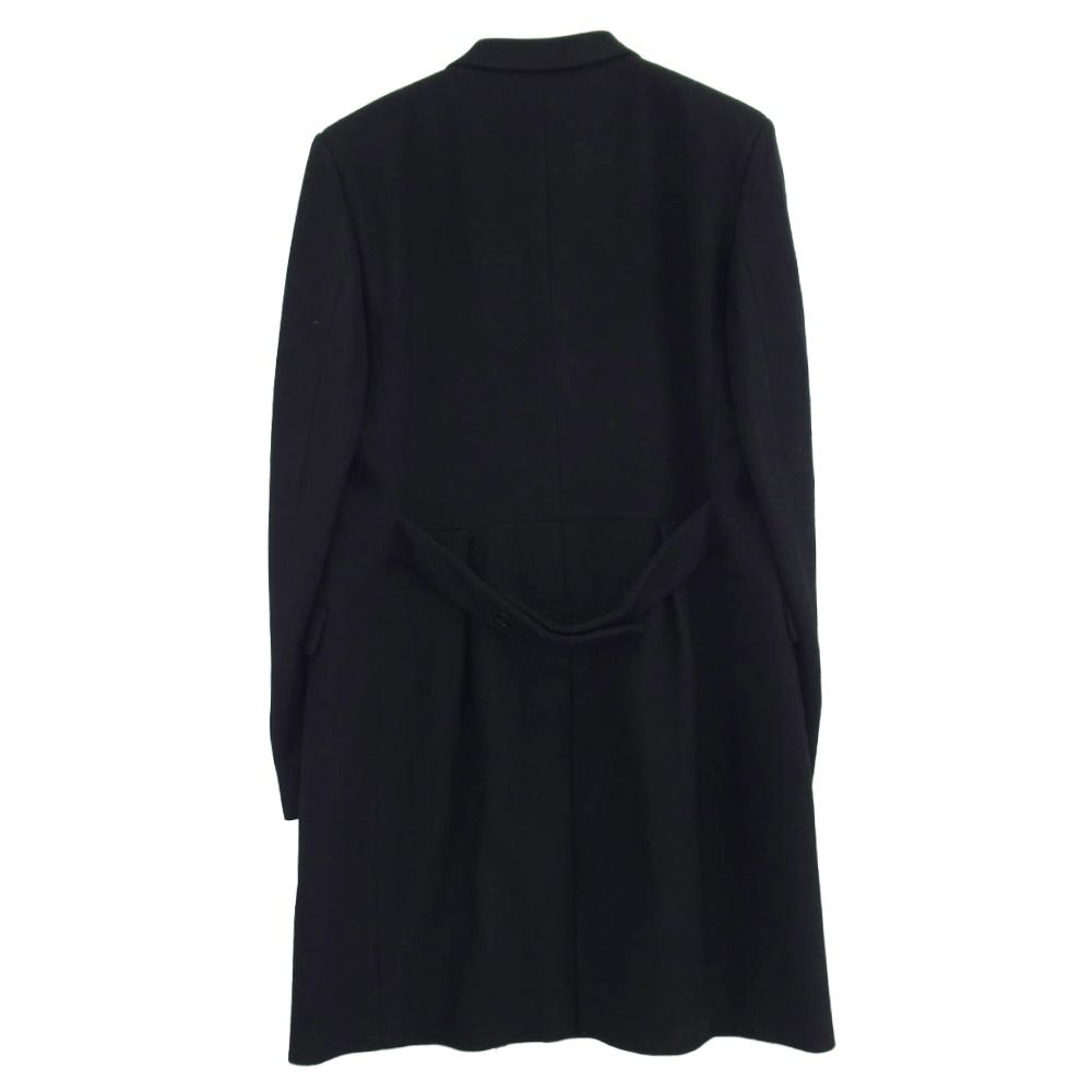 SAINT LAURENT サンローラン ダブルブレスト ベルト付き ウール チェスター コート ブラック系 52 上