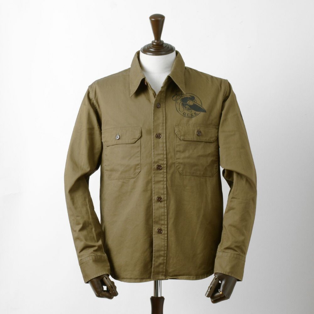 グラッドハンド クロウ 定価 27 280円 ワークシャツ OC-19-AW-10 L カーキ GLAD HAND OLD CROW fz1088