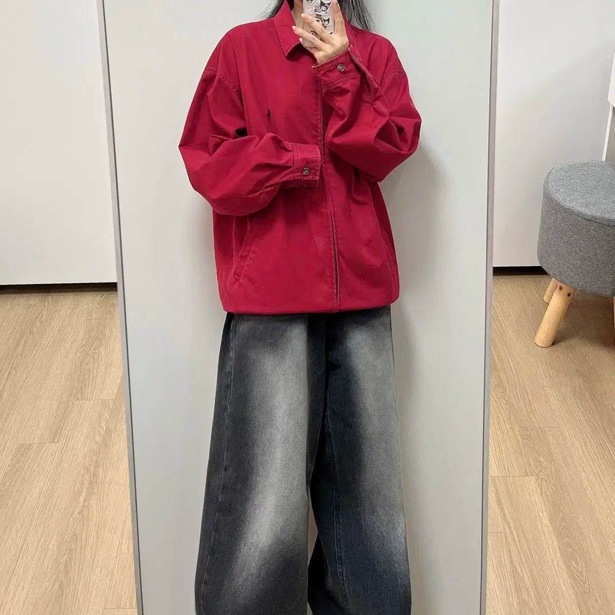 ポロラルフローレン 90s ディープレッド スイングトップ ブルゾン ジャケット