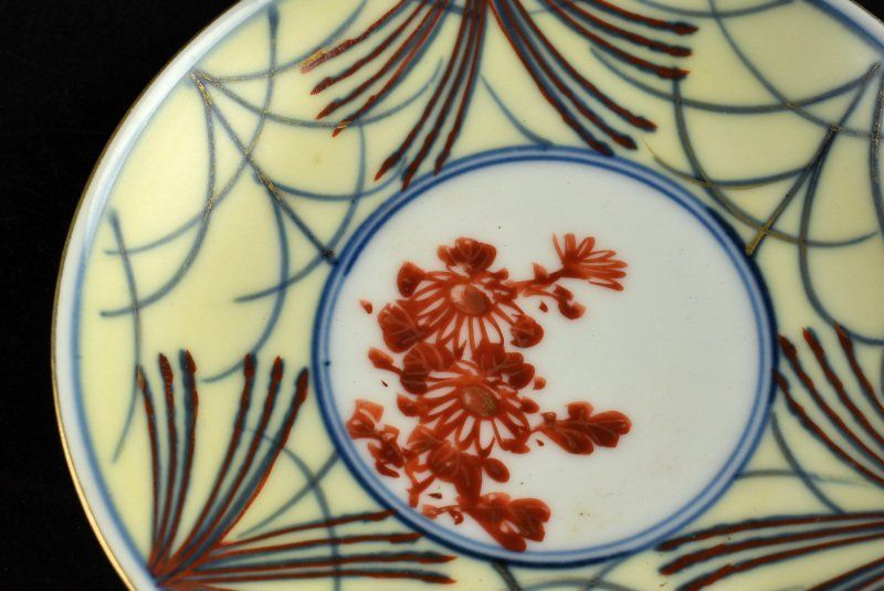 蔵A2141b1】金彩花文 色絵 高品質 小皿 豆皿 手塩皿 十八客 蔵A2141b1