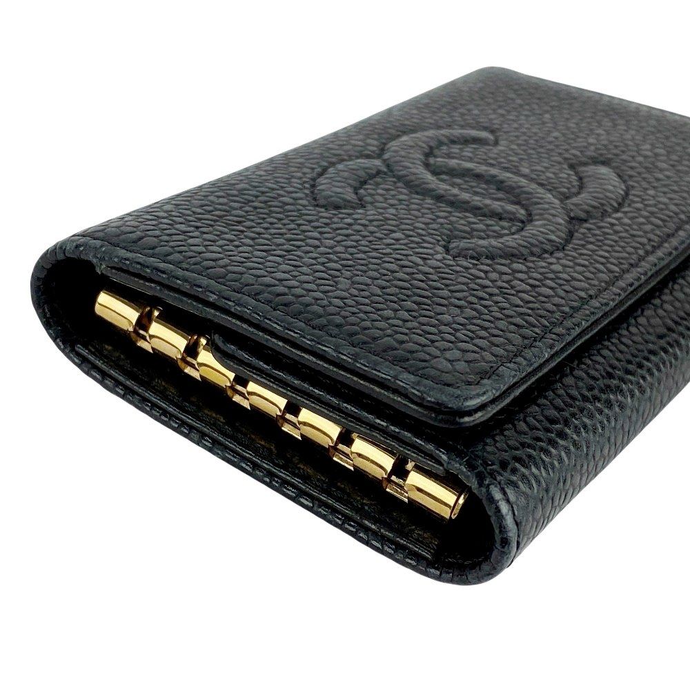  シャネル 6連 キーケース 鍵 キャビアスキン GP ブラック ゴールド A 13502 465956 10 キーケース 小物