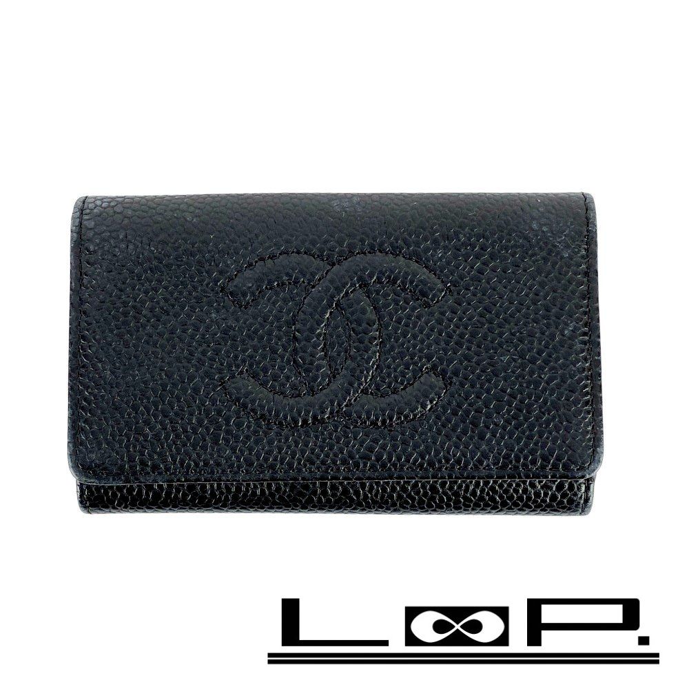 シャネル 6連 キーケース 鍵 キャビアスキン GP ブラック ゴールド A13502 465956 10