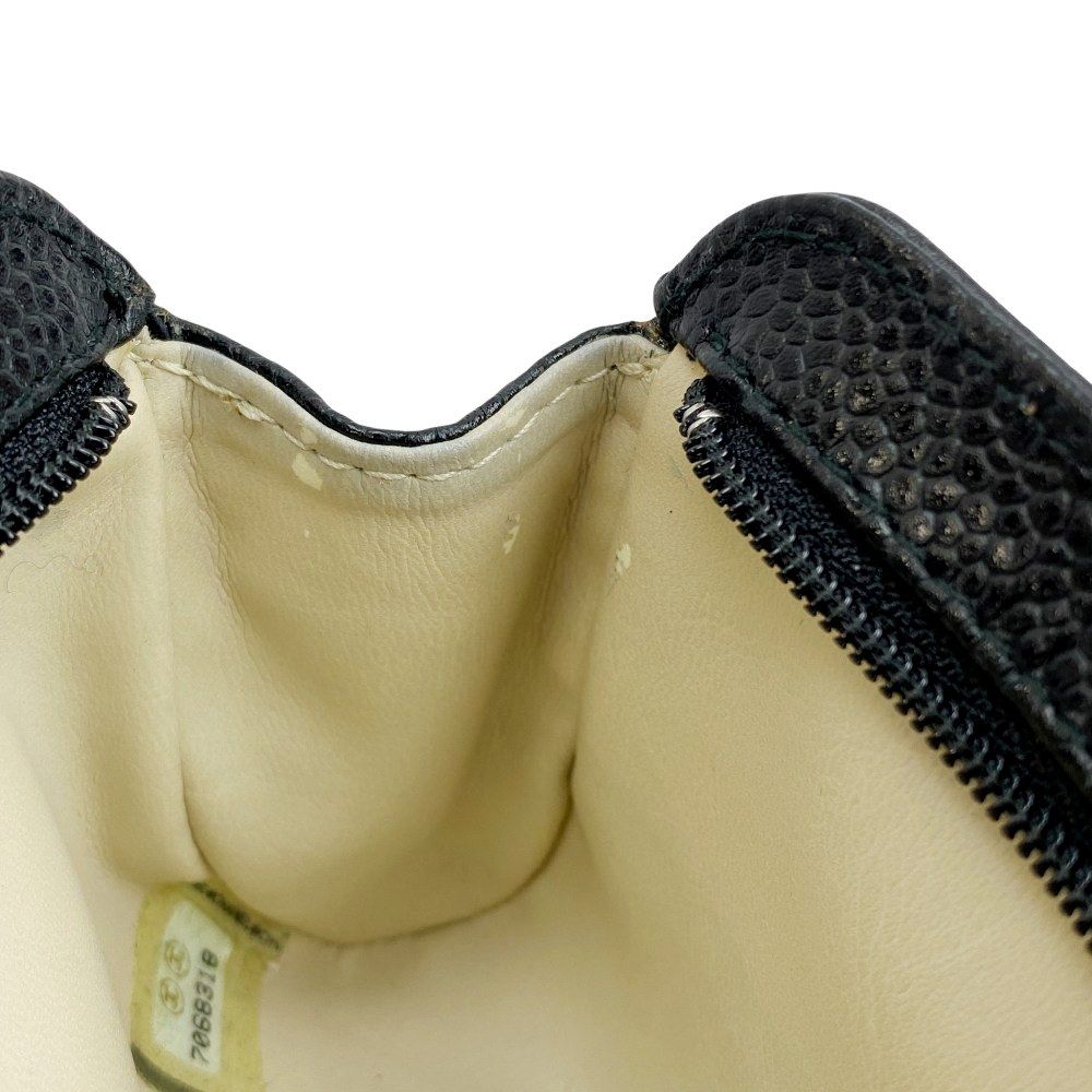  シャネル ココマーク ポーチ 小物入れ キャビアスキン ブラック 箱 461996 10 ポーチ バッグ