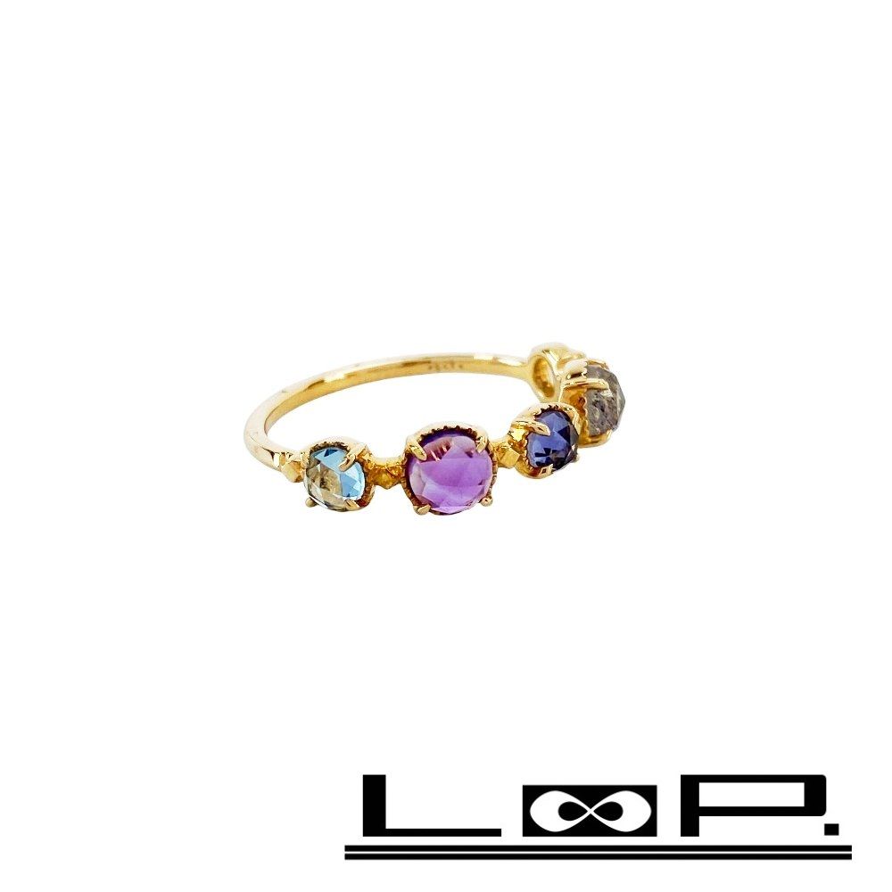 アガット　マルチストーンリング　11号 □新同□ アガット マルチストーン リング アクセサリー ゴールド