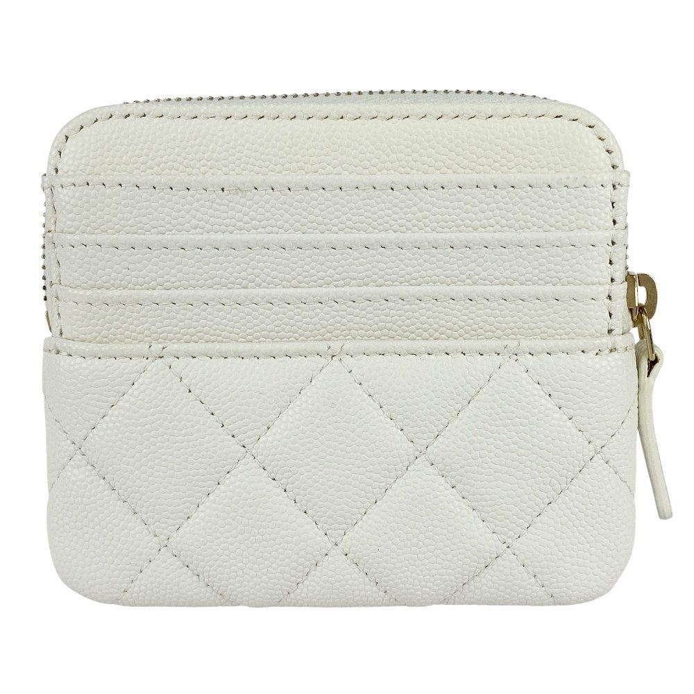 シャネル マトラッセ コインケース 財布 キャビアスキン ホワイト 金具ゴールド 472367 11