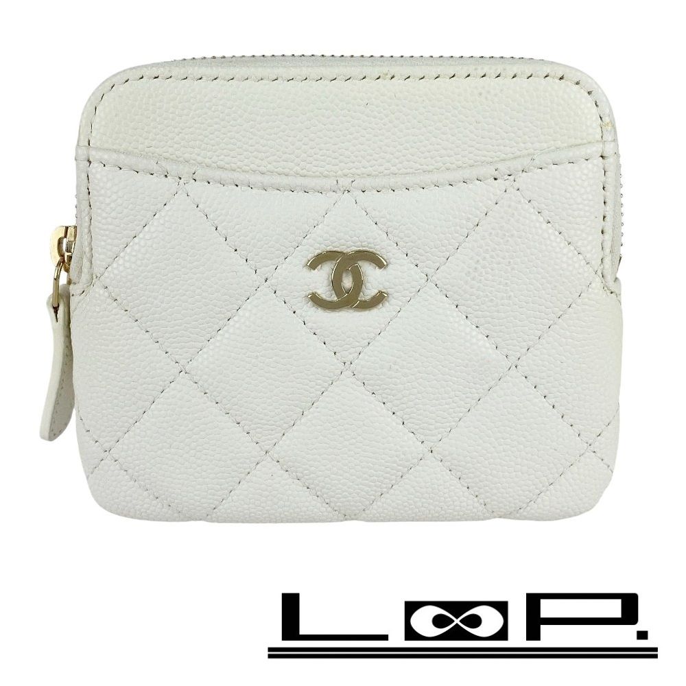 シャネル マトラッセ コインケース 財布 キャビアスキン ホワイト 金具ゴールド 472367 11