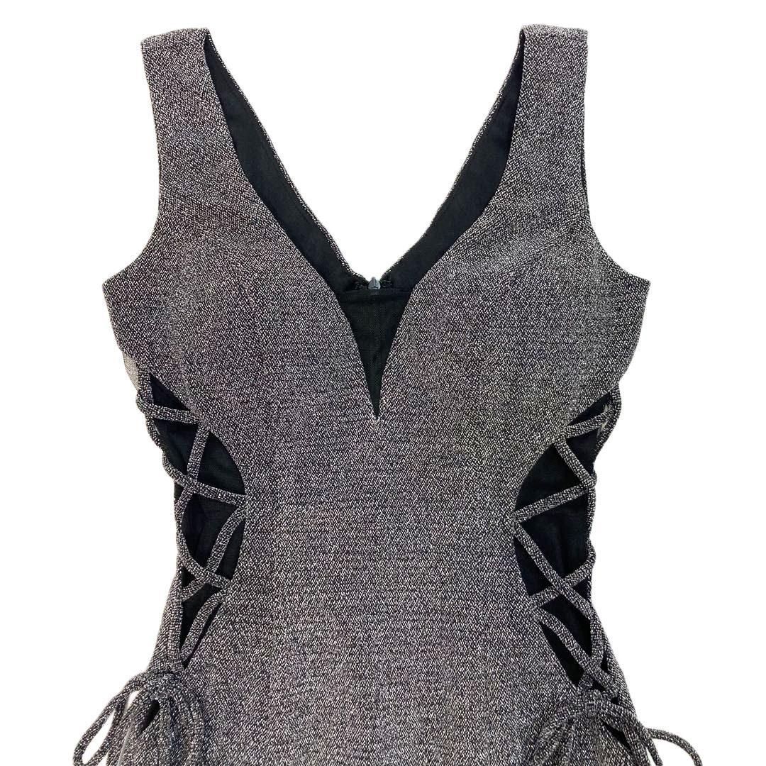 グラマラスバイアンディ ラメニットロングドレス