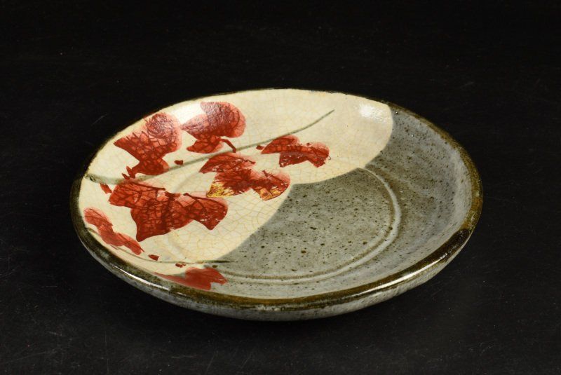 蔵A2076a】清水六兵衛 絵替草花文 銘々皿 中皿 六寸皿 五客 共箱