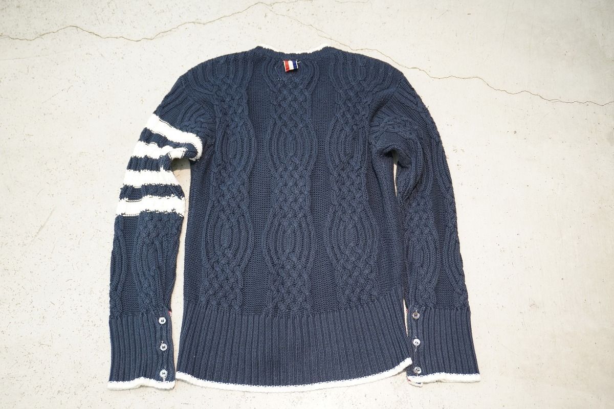 美品 正規 THOM BROWNE トムブラウン アラン ケーブル ニット 美品 正規 THOM BROWNE トムブラウン アラン ケーブル ニット