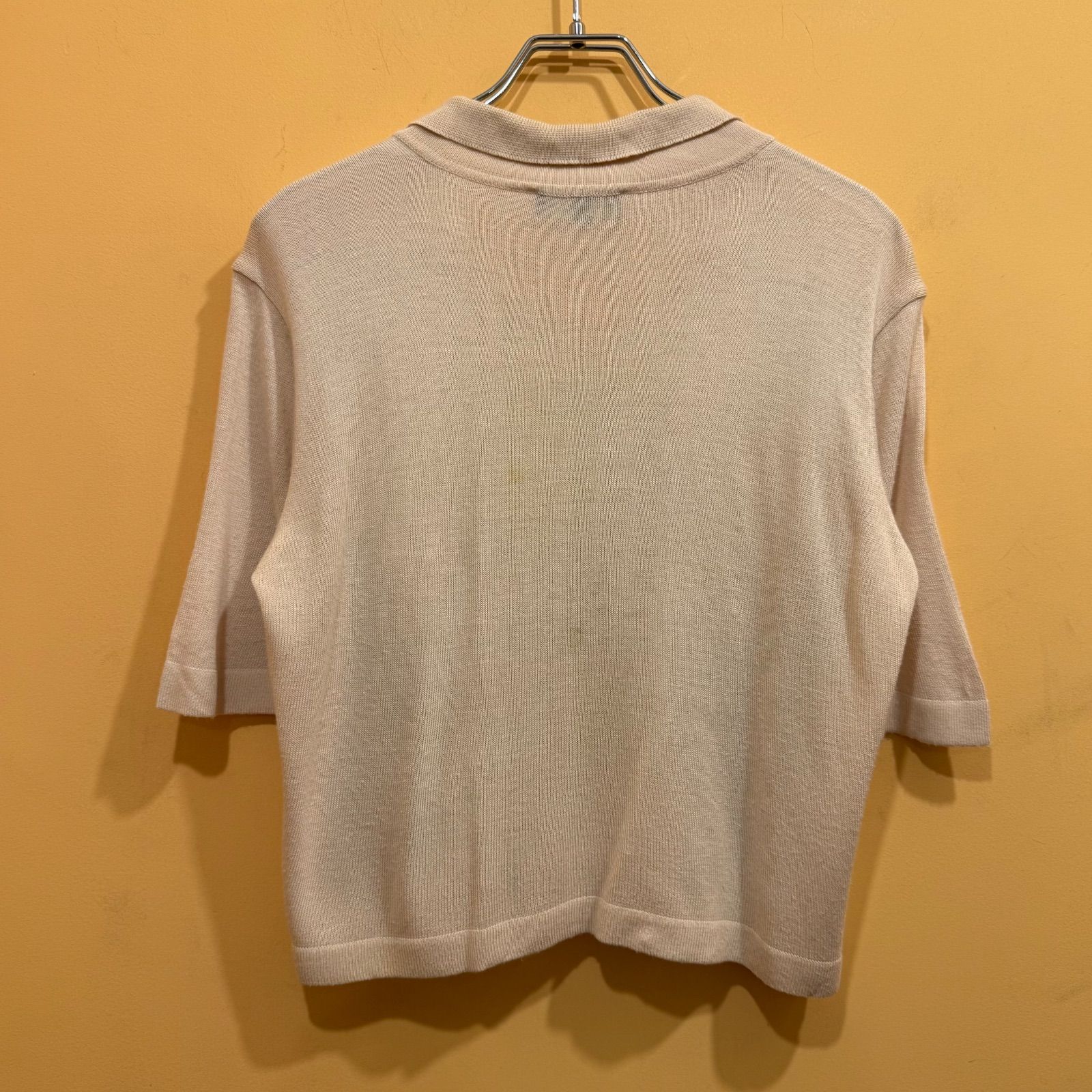 【新品・未使用】エトロ　ニットポロ　スカーフモチーフポロ ETRO ニットポロシャツ スカーフ切り替え 総柄 サイズ42【送料込み