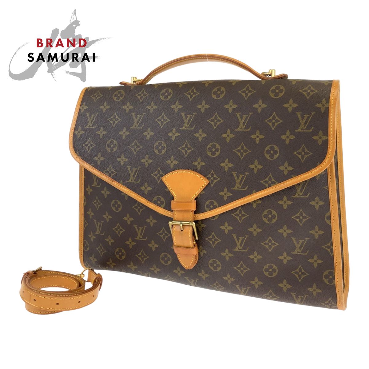 LOUIS VUITTON ルイヴィトン モノグラム ビバリーMM ブラウン PVC M 51120 ビジネスバッグ 2 way 斜め掛け ショルダーバッグ 505970