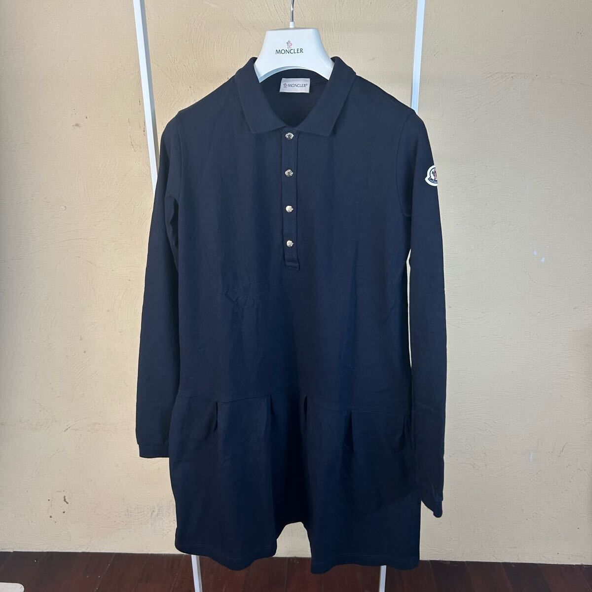 大人もOK MONCLERモンクレールポロドレスネイビー系14A