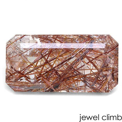 鑑別書付 無数の針がとじ込まれた神秘の結晶 レッドルチルクォーツ 宝石 ルース 37 88CT