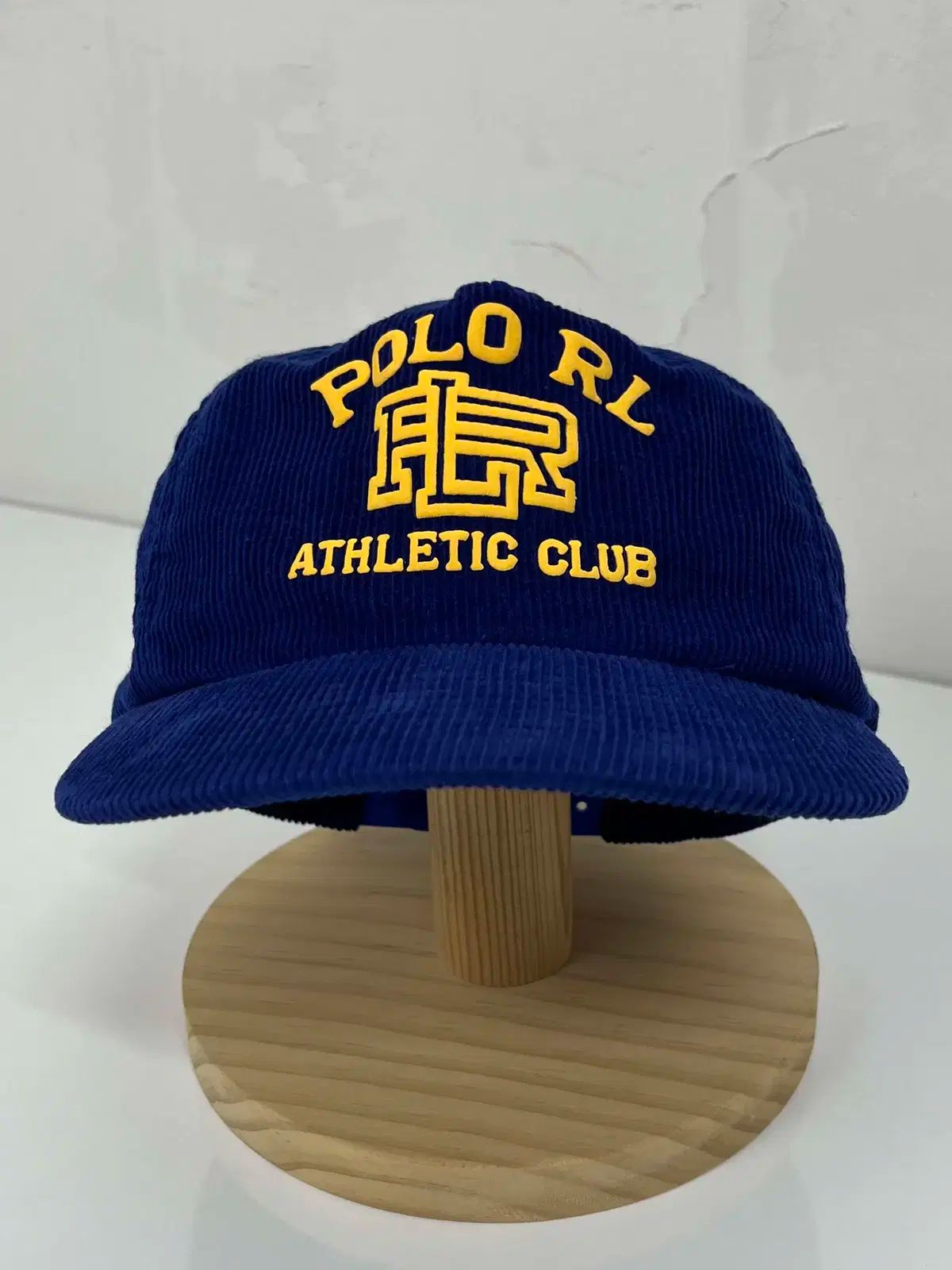 POLO RALPH LAUREN ロイヤルネイビー ラバースペルアウト コーデュロイ トラッカー ベースボールキャップ 帽子