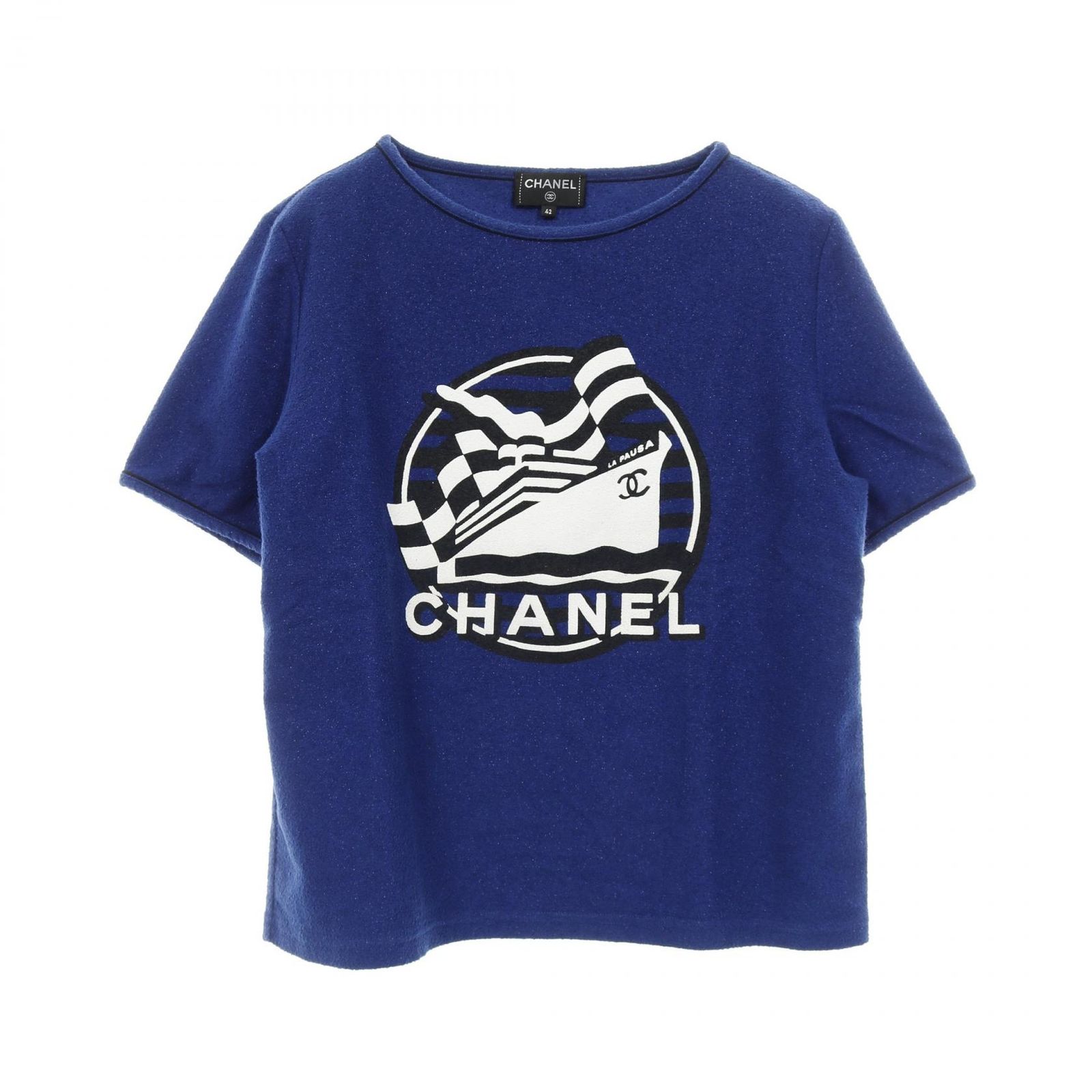 シャネル CHANEL カットソー LA PAUSA ラ パウザ クルーズ コットン Tシャツ レディース Used A