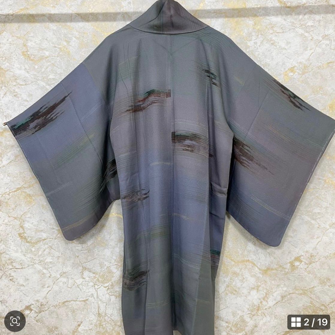 kimomo one kimonoarisa 厳選 同然 ブロード加工の上質な素材のロング道中着 グラデーション 暈し 作家物 裄64 5肩丈98 仕付け付き 長羽織道中着道行コート着物帯小紋普段着名古屋帯洒落袋帯半幅帯
