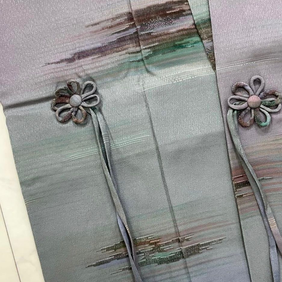  kimomo one kimonoarisa 厳選 同然 ブロード加工の上質な素材のロング道中着 グラデーション 暈し 作家物 裄64.5肩丈98 仕付け付き 長羽織道中着道行コート着物帯小紋普段着名古屋帯洒落袋帯半幅帯 羽織 着物 浴衣