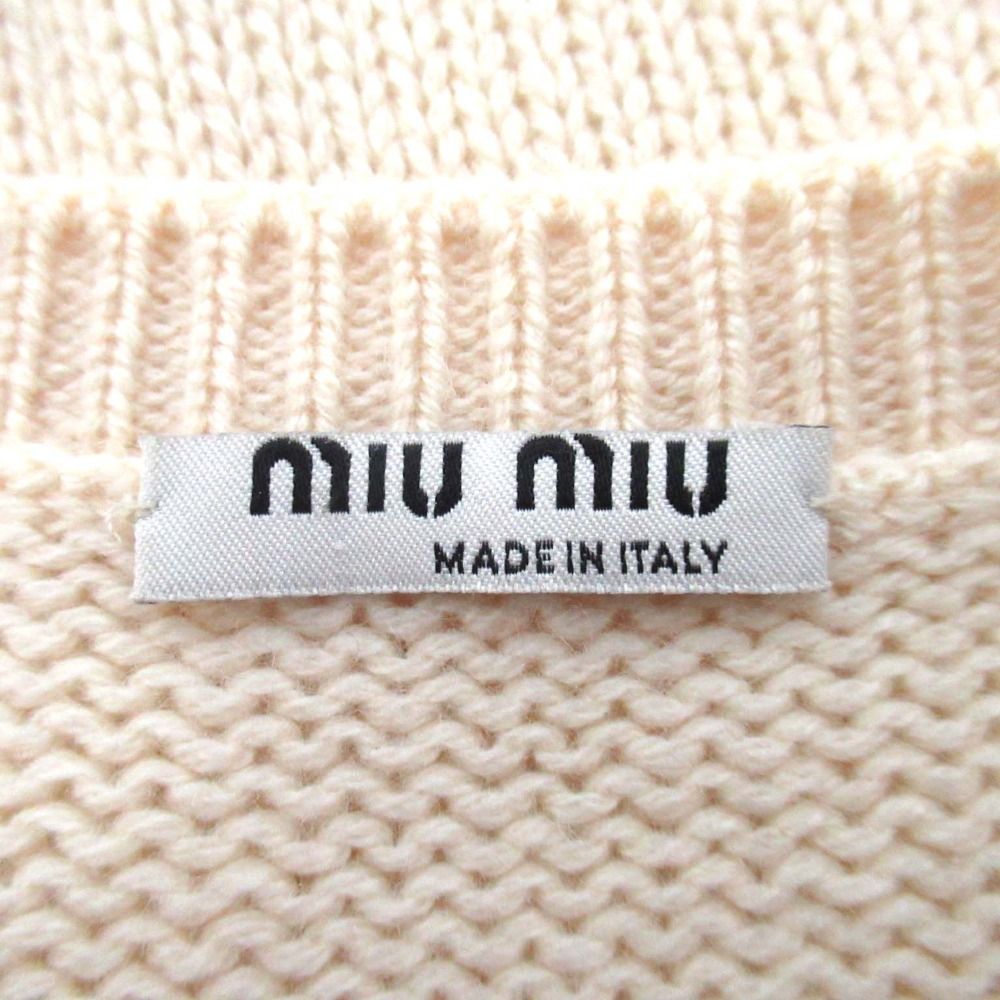美品 miumiu ミュウミュウ カシミヤ100% ビジューボタン 長袖 ニット