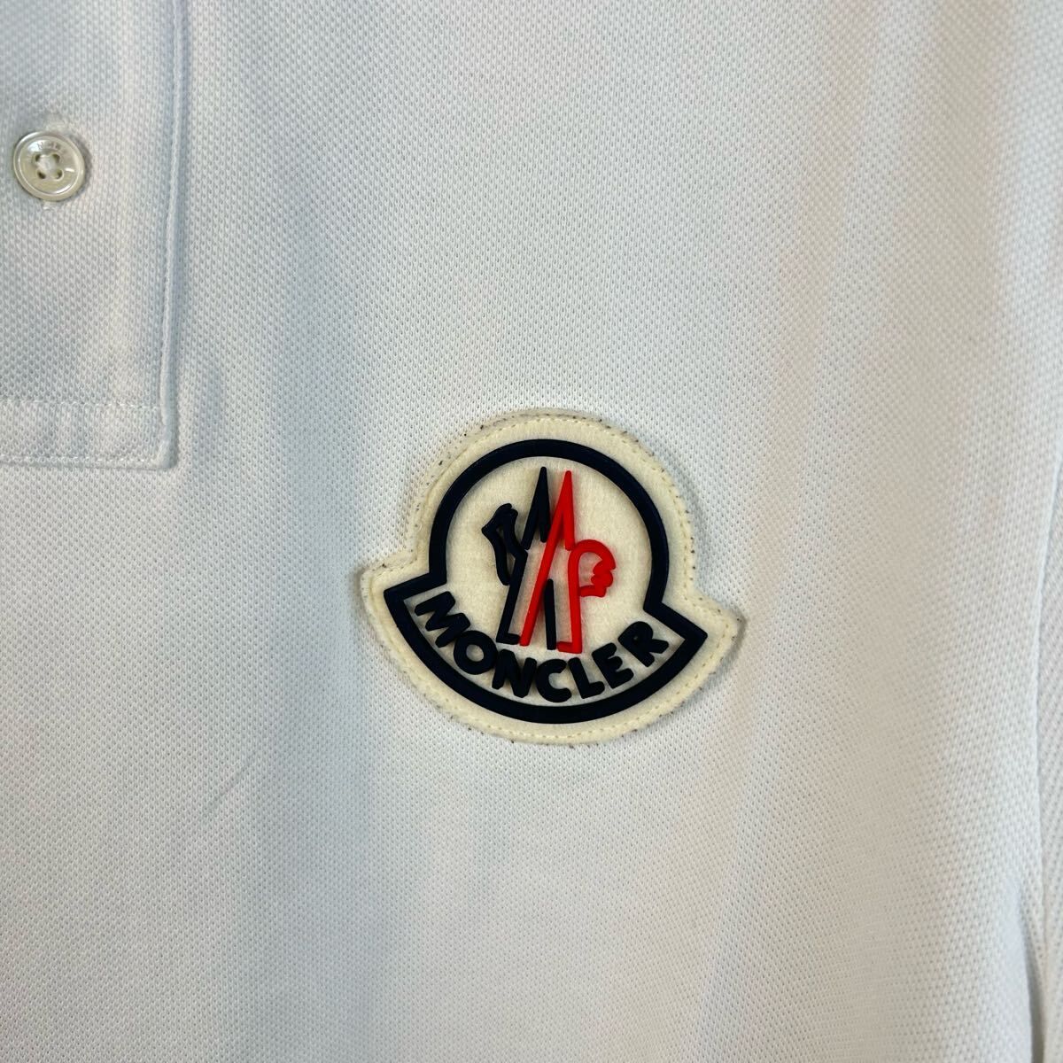 美品】 MONCLERモンクレールラバーワッペン半袖ポロシャツ白M - メルカリ