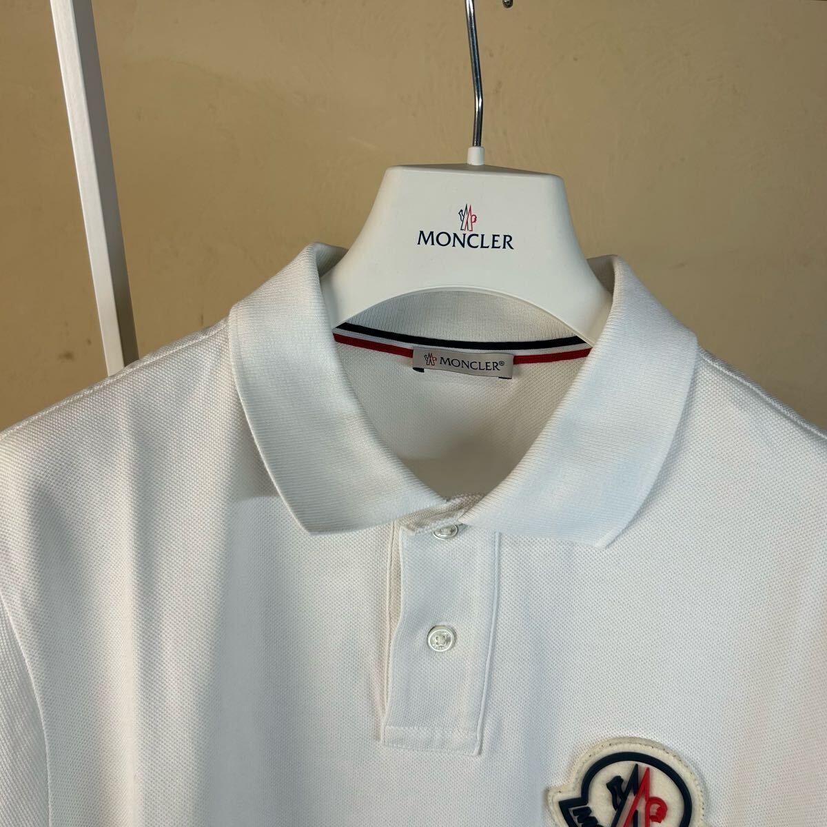 美品】 MONCLERモンクレールラバーワッペン半袖ポロシャツ白M - メルカリ