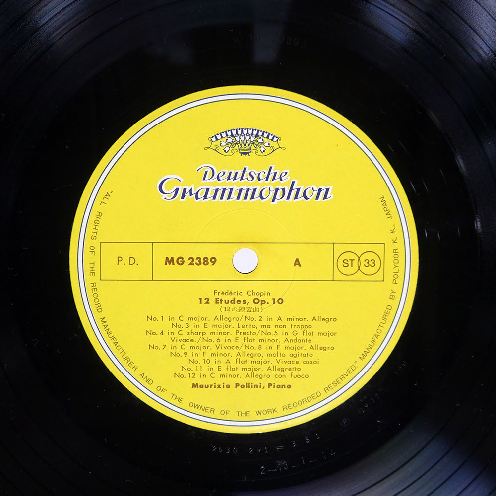国内盤 マウリツィオポリーニ/ショパン : ショパン練習曲集/DG MG2389