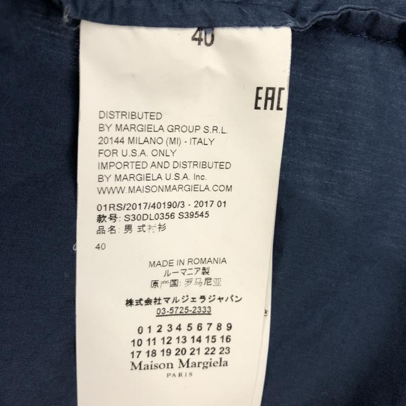 マルジェラ10 ネイビー シャツ 40 美品 Martin Margiela 中古】MARTIN MARGIELA 長袖シャツ サイズ40(L相当) ネイビー マルタン