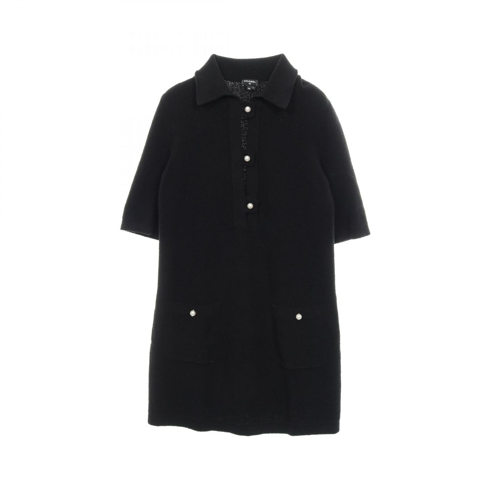 シャネル CHANEL ワンピース ココマーク フェイクパールボタン P74602k10722 コットン ワンピース レディース Used A