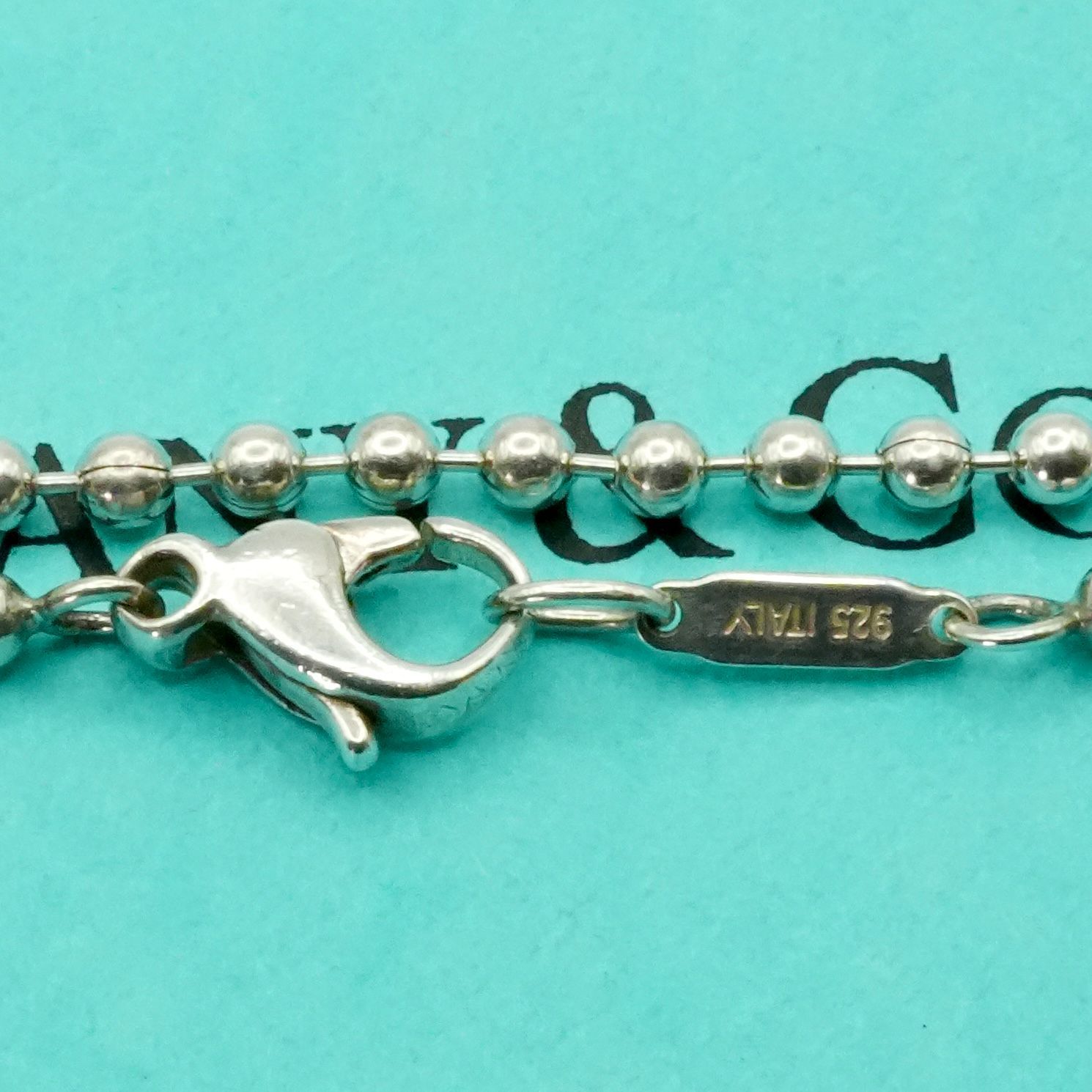 極美品52cm ティファニー シルバー ボールチェーン ネックレス24-1548