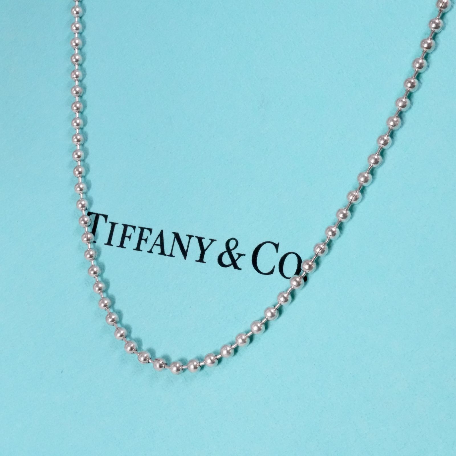 極美品52cm ティファニー シルバー ボールチェーン ネックレス24-1548