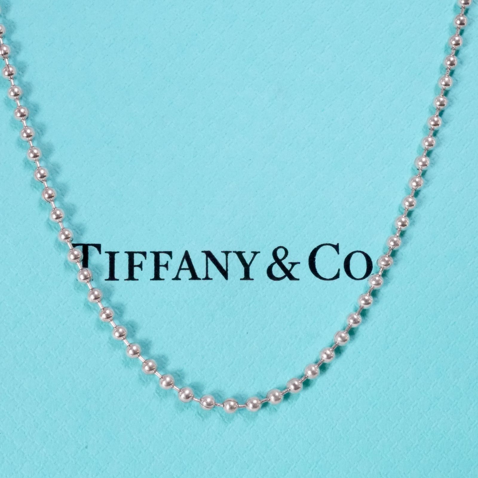 極美品52cm ティファニー シルバー ボールチェーン ネックレス24-1548
