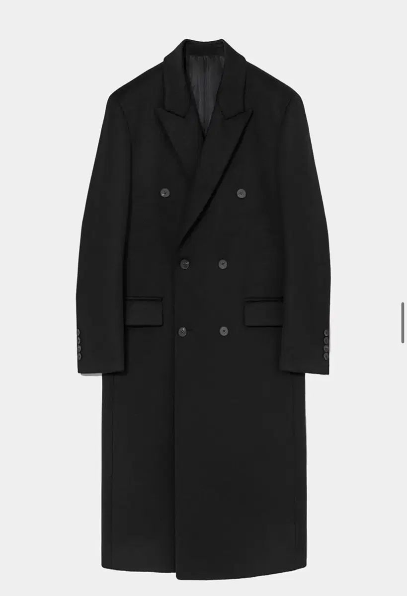 46 MAMAGARI 24fw ムード ロング ダブル コート ブラック