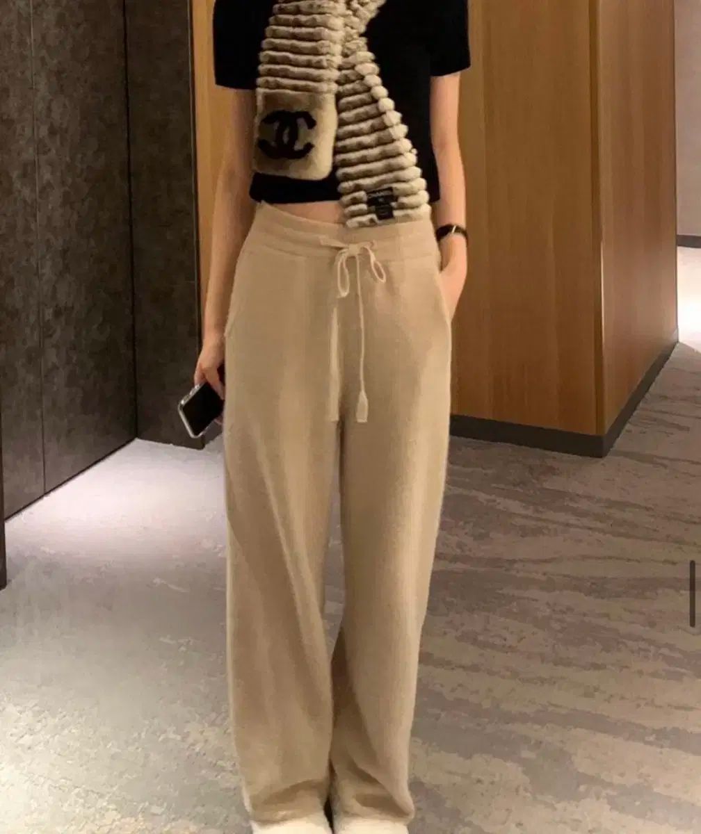 ルプレイン カシミア ニット パンツ ベージュ Long