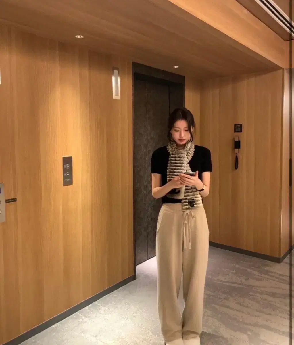 ルプレイン カシミア ニット パンツ ベージュ Long