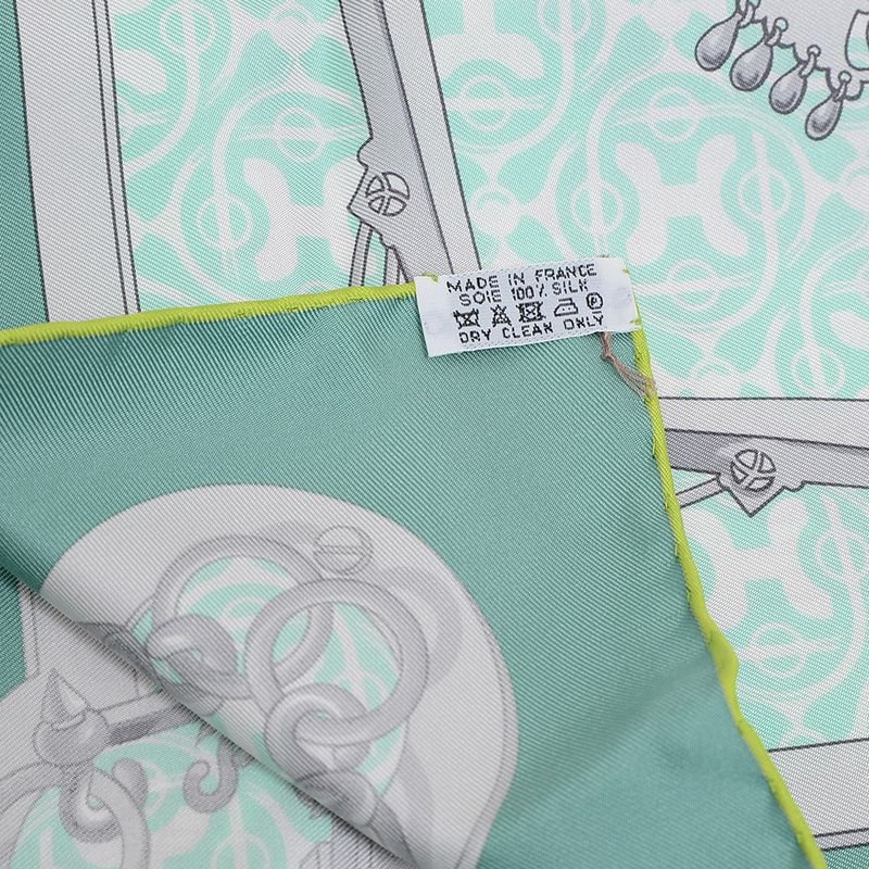 エルメス カレ90 スカーフ 馬銜と鎖 グリーン系 シルク100％ - メルカリ