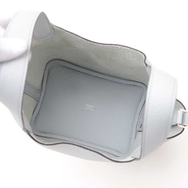 エルメス ピコタンロック PM 18 トリヨン ブルーペール シルバー金具 W