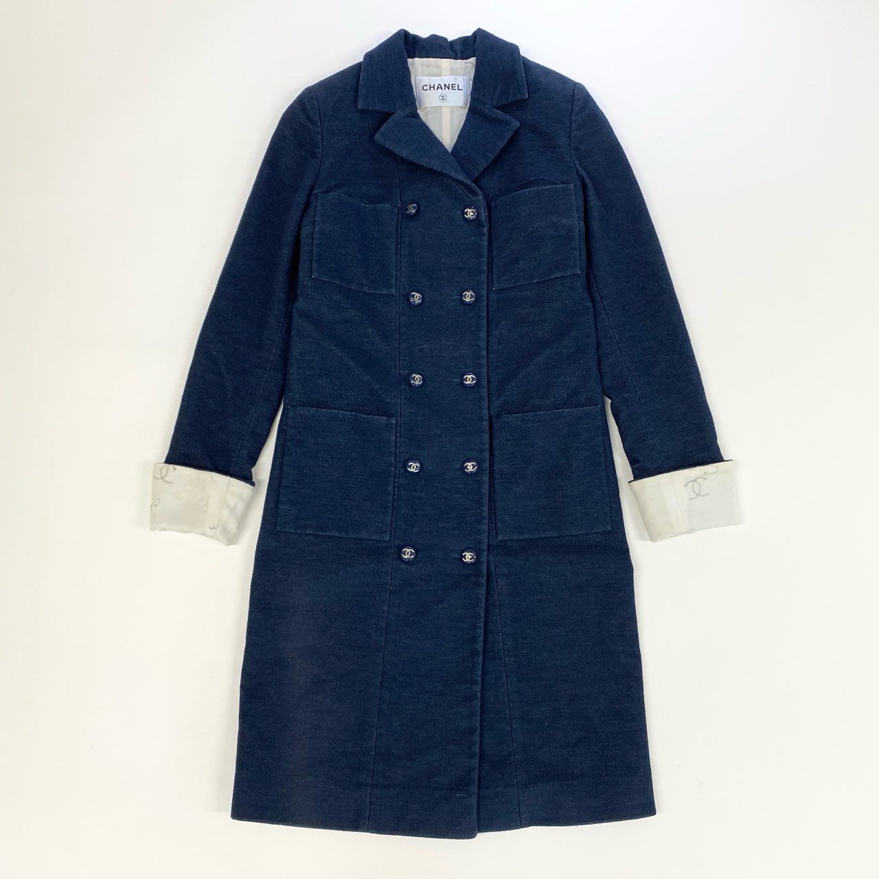 16k10 CHANEL シャネル ココマーク ダブルロングコート P53419V38061