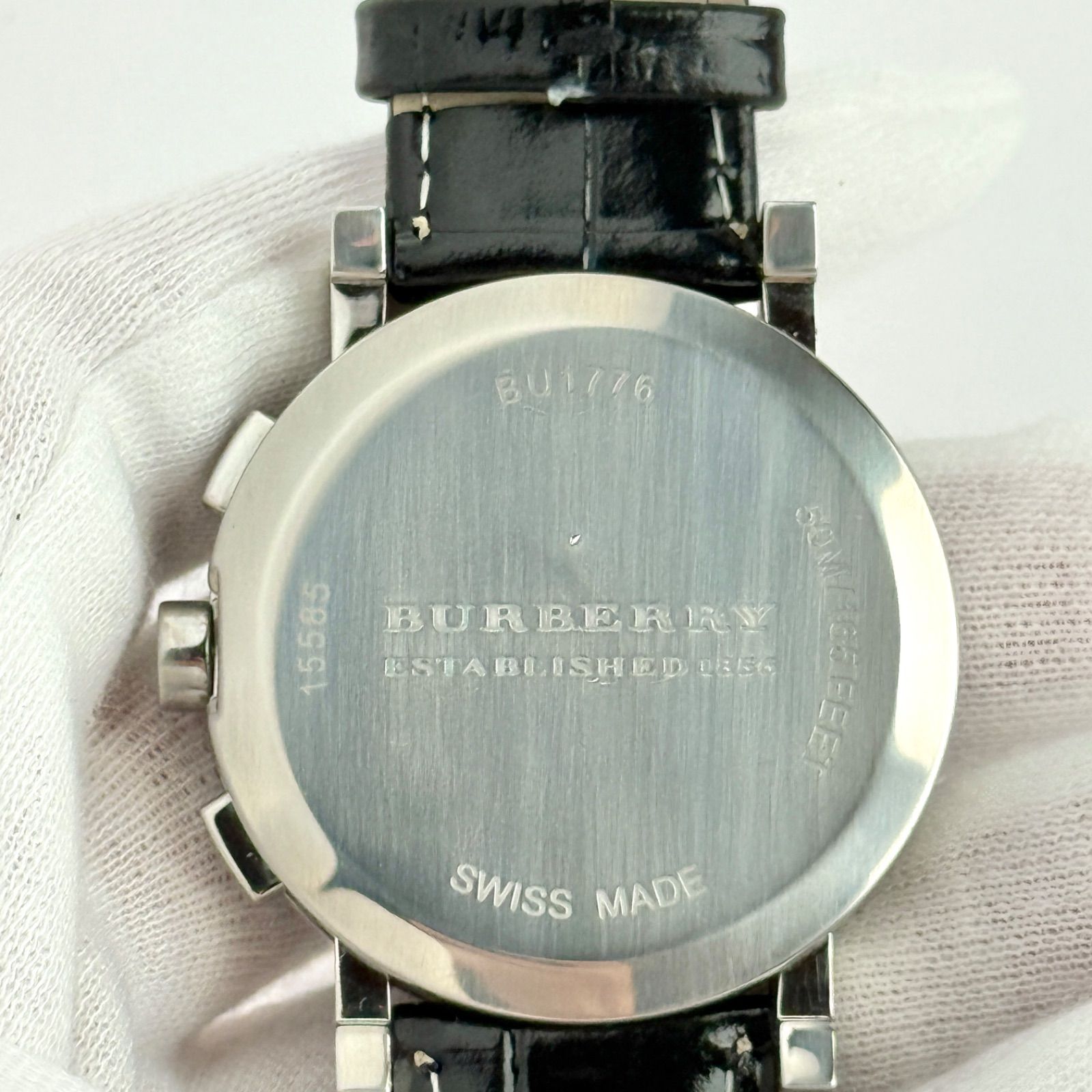 バーバリー クロノグラフ BU1776 新品ベルト 新品電池 メンズ 481  
