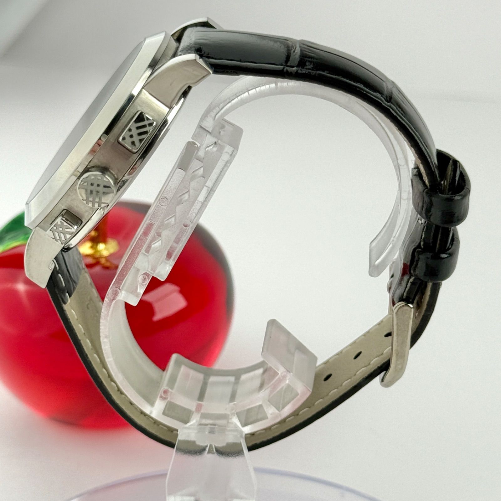 バーバリー クロノグラフ BU1776 新品ベルト 新品電池 メンズ 481