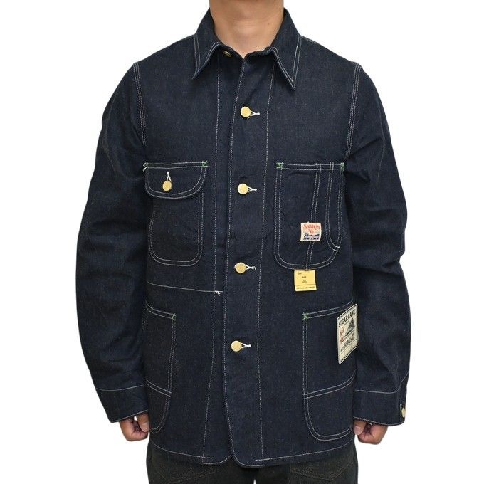 シュガーケーン SUGAR CANE SC15655 11oz ブルー デニム ワーク コート ジャケット カバーオール BLUE DENIM WORK COAT sc15655