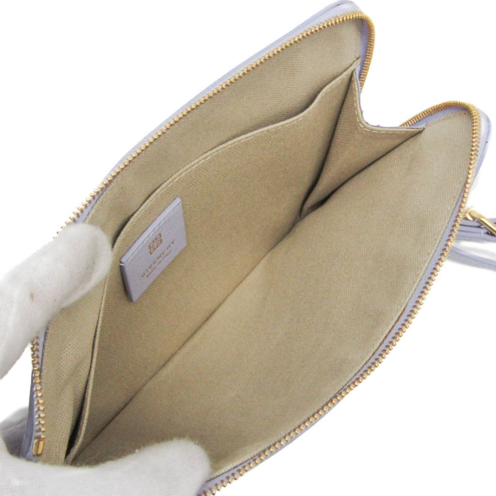 ジバンシィ(Givenchy) ヴォワイユー Voyou ジップポーチ BB60LTB1KR レディース レザー ハンドバッグ,ポーチ ライトパープル