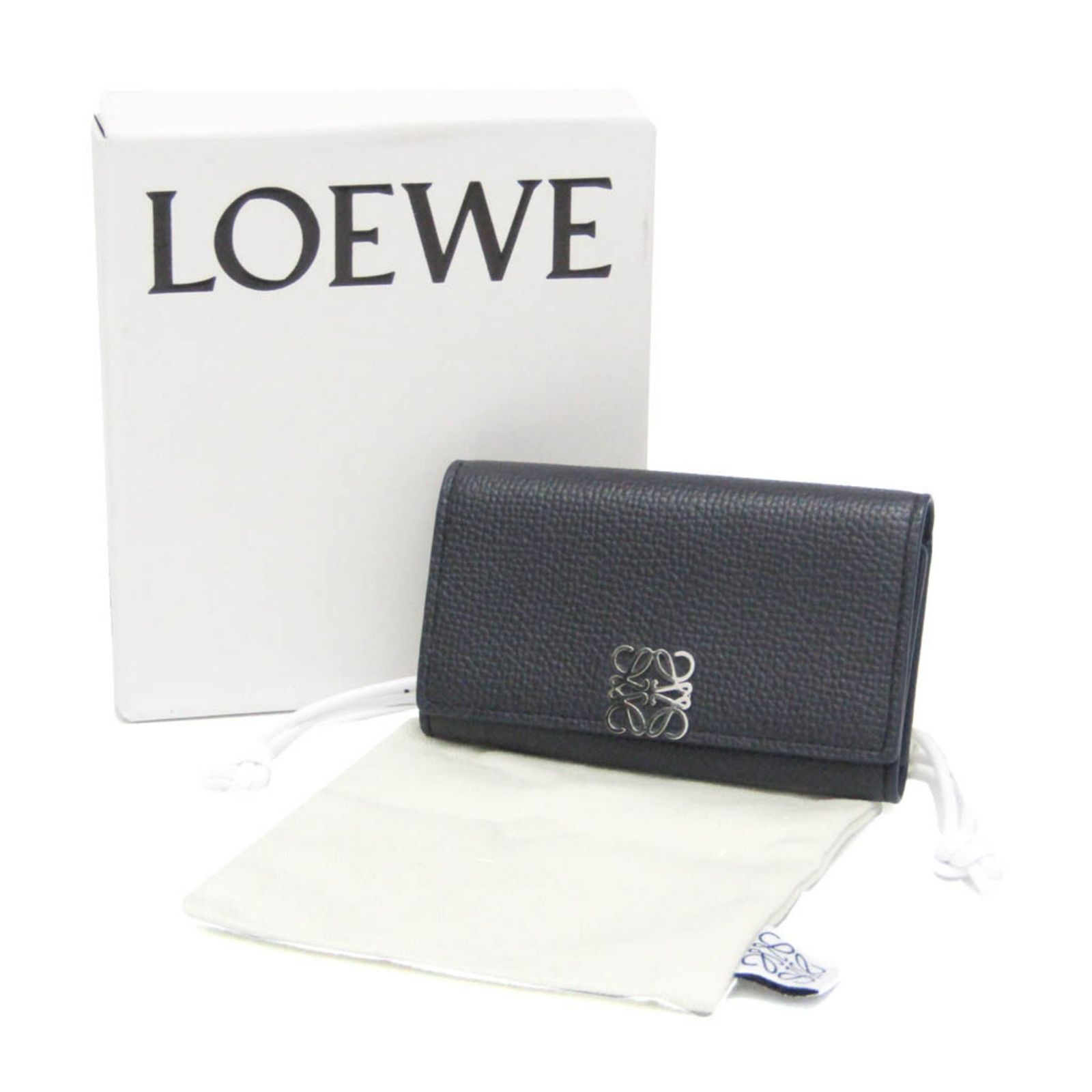 ロエベ Loewe アナグラム レディース メンズ レザー キーケース ネイビー