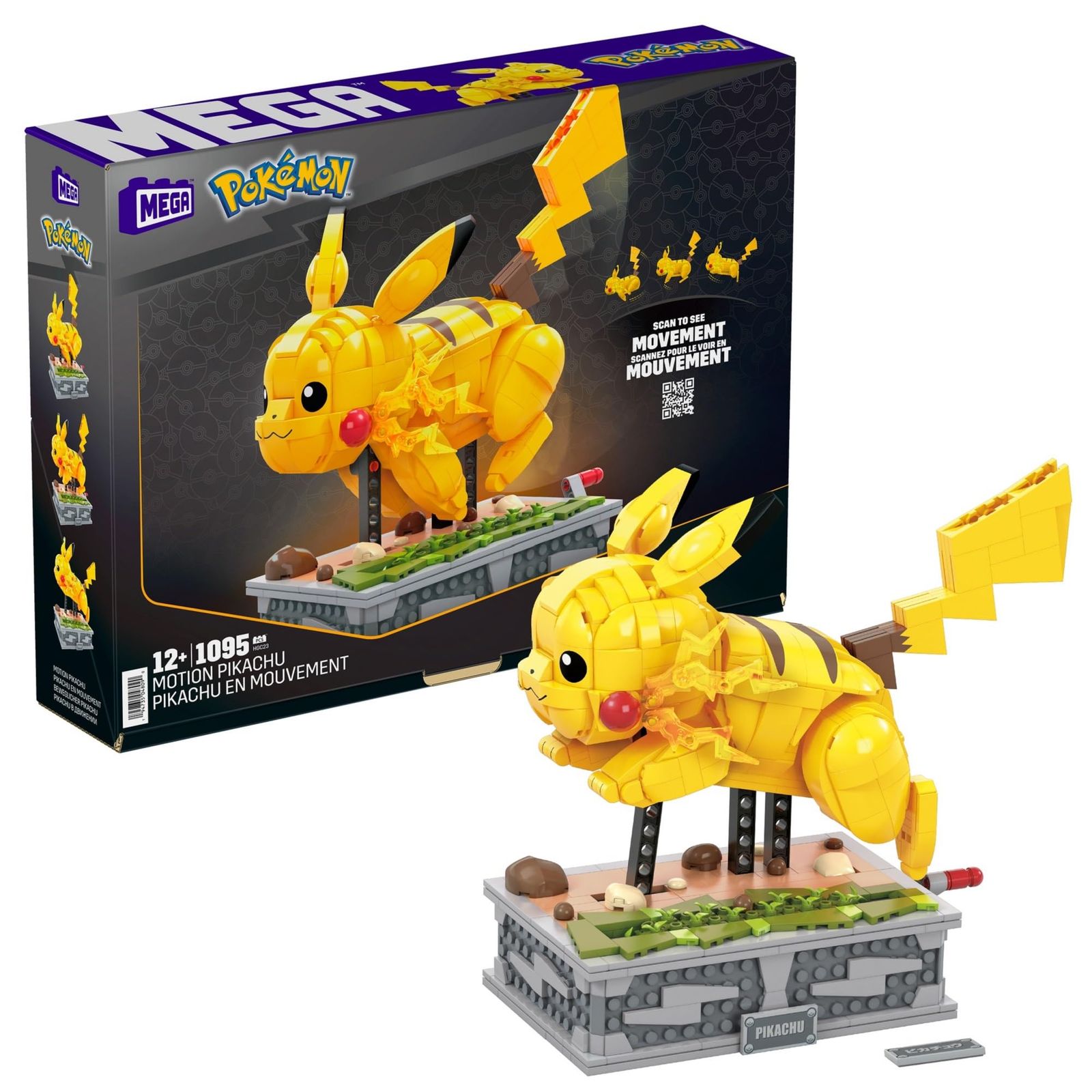 メガブロック MEGA BLOKS ポケモン ピカチュウが走る! ムービング ピカチュウ ピース数 1095ピース 12才 HGC23 1 ピカチュウ