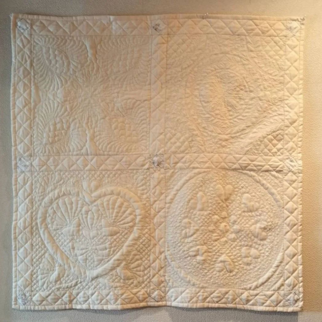  ホワイトキルトタペストリー カバー 約90 cm 91 ウォールデコ インテリア 生活道具