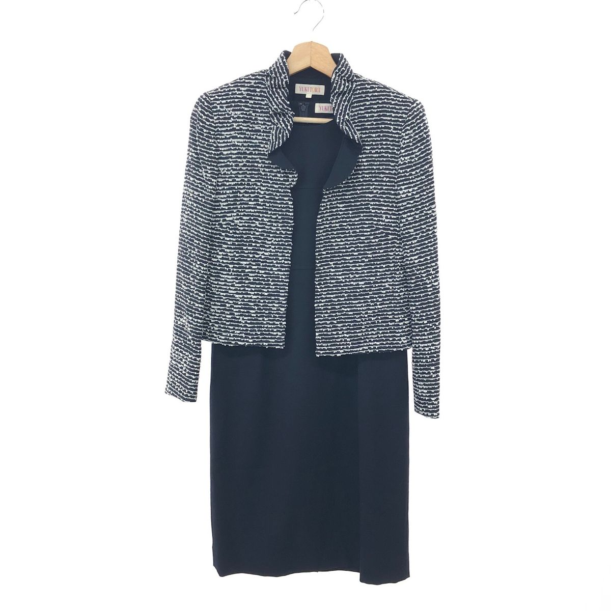 YUKI TORII ユキトリイ セットアップ サイズ 38 フリル ジャケット×ワンピース ツイード ネイビー レディース 240001159114